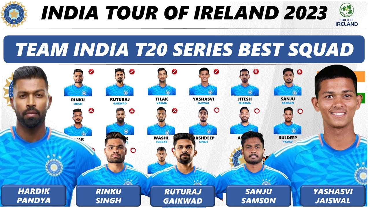 India vs Ireland 2023 Best T20 Squad and Players Details for Team India
