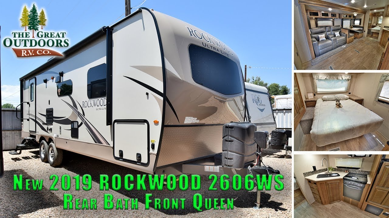 New 2019 ROCKWOOD 2606WS Ultra Lite Large Rear Bathroom Travel Trailer RV Camper Colorado