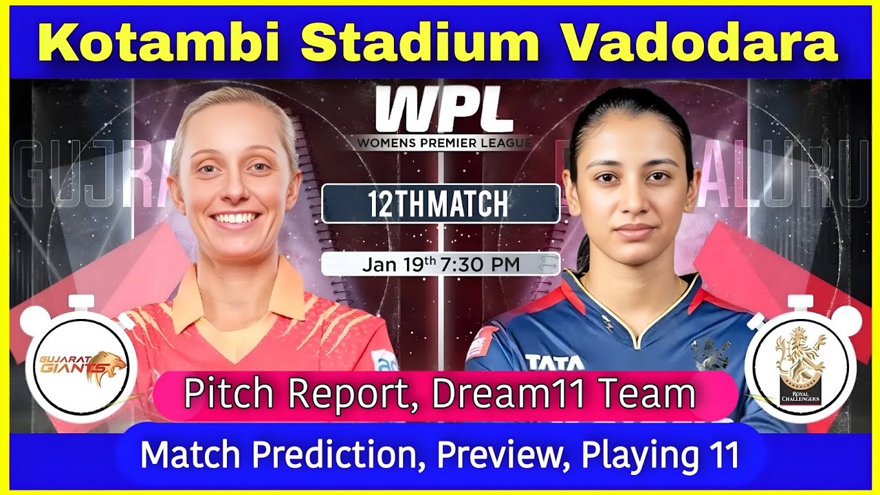 RCB vs GG WPL 2026 12th Match Prediction- Royal Challengers Bengaluru vs Gujarat Giants Women's IPL