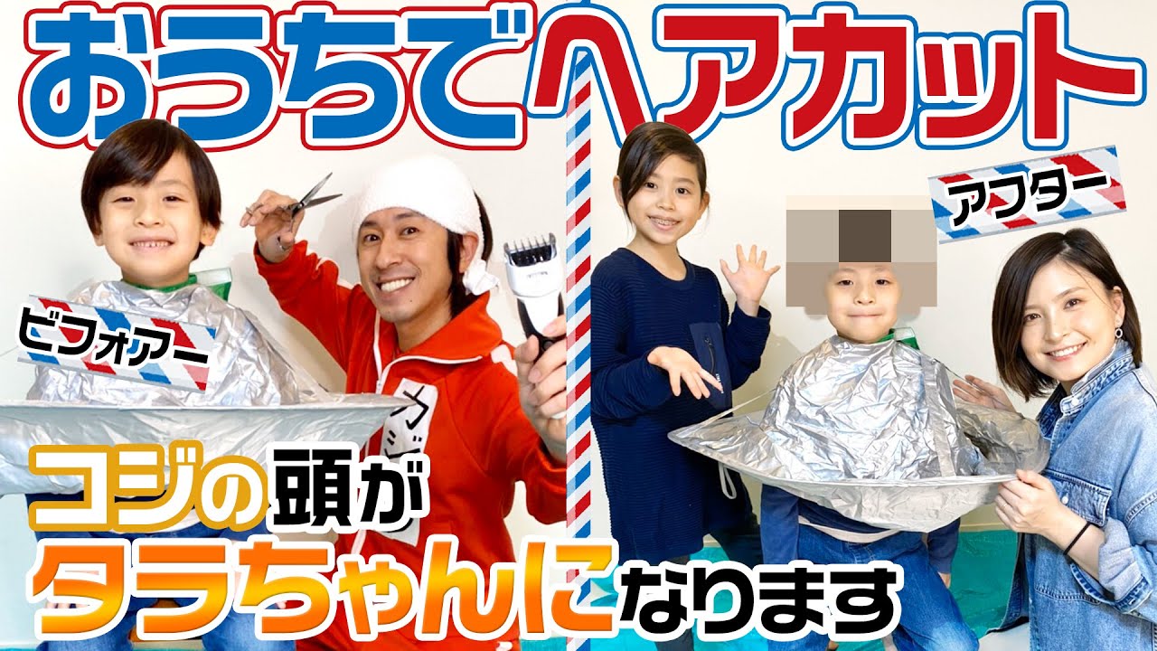 【自宅でヘアカット】コジサックの頭をタラちゃん風に散髪してみた