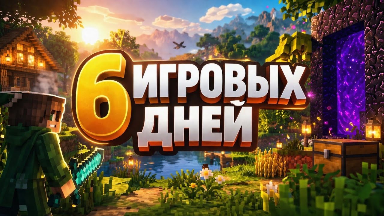 6 Дней Выживания в Майнкрафт! Построил ферму, дом, и загон #mincraft #trends #выживание