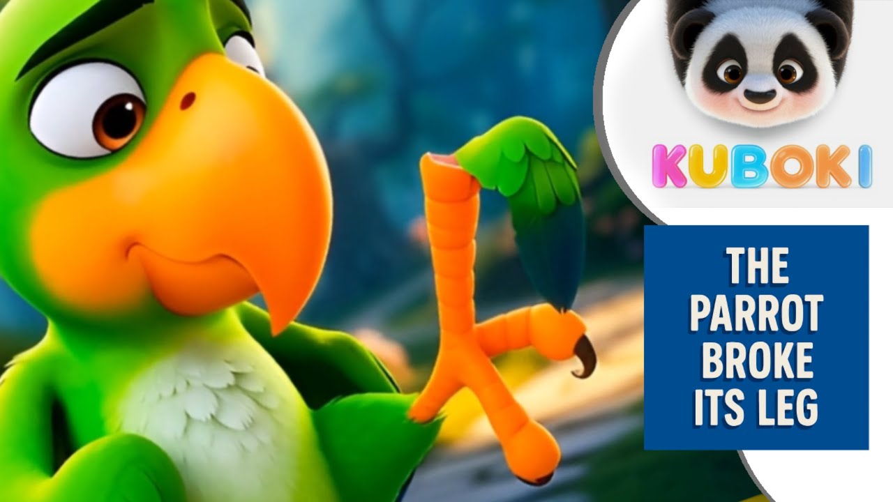 🇬🇧 Parrot broke his leg – Animated song for children