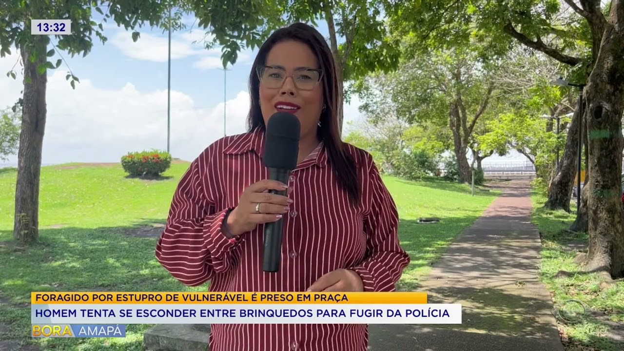 Homem foragido por estupro tenta se esconder entre brinquedos de praça para fugir da Polícia