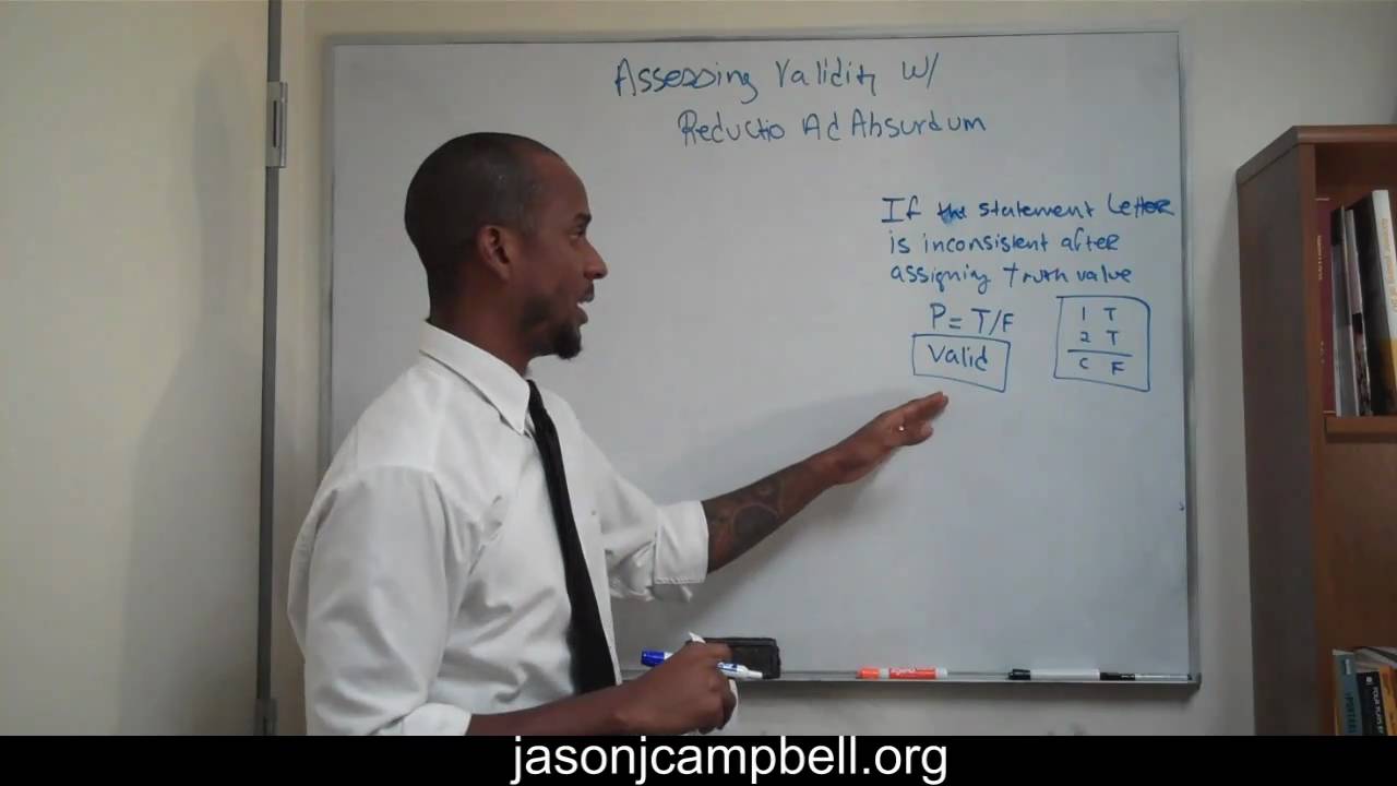 1.  Logic Lecture: Using Reductio Ad Absurdum to Test Validity