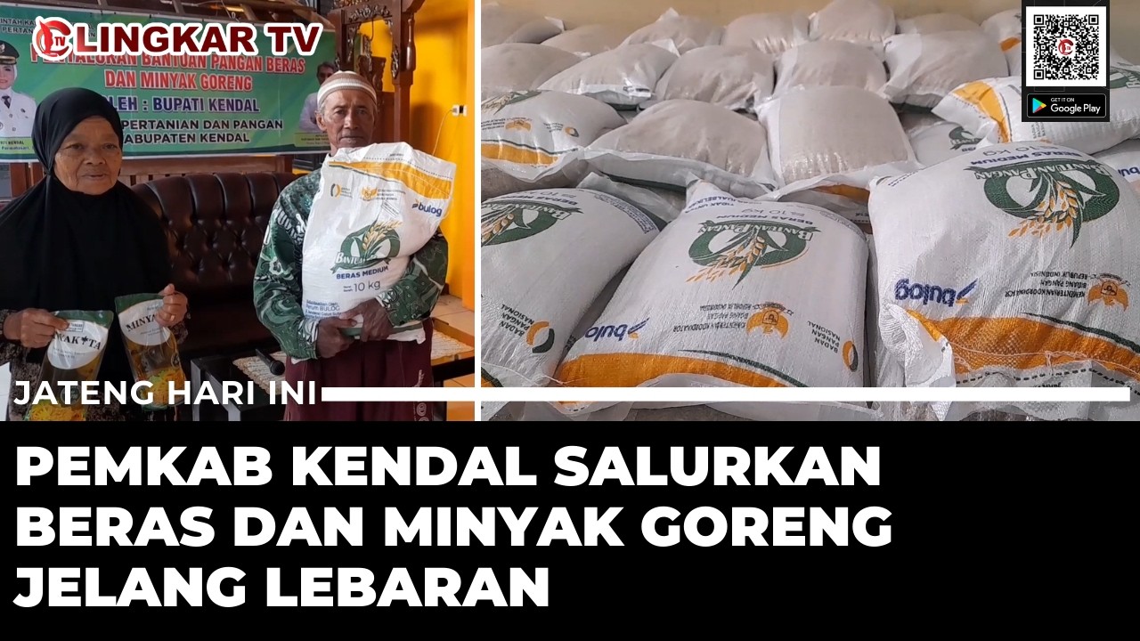 JELANG LEBARAN, PEMKAB KENDAL BAGIKAN BANTUAN BERAS DAN MINYAK GORENG DI LIMBANGAN
