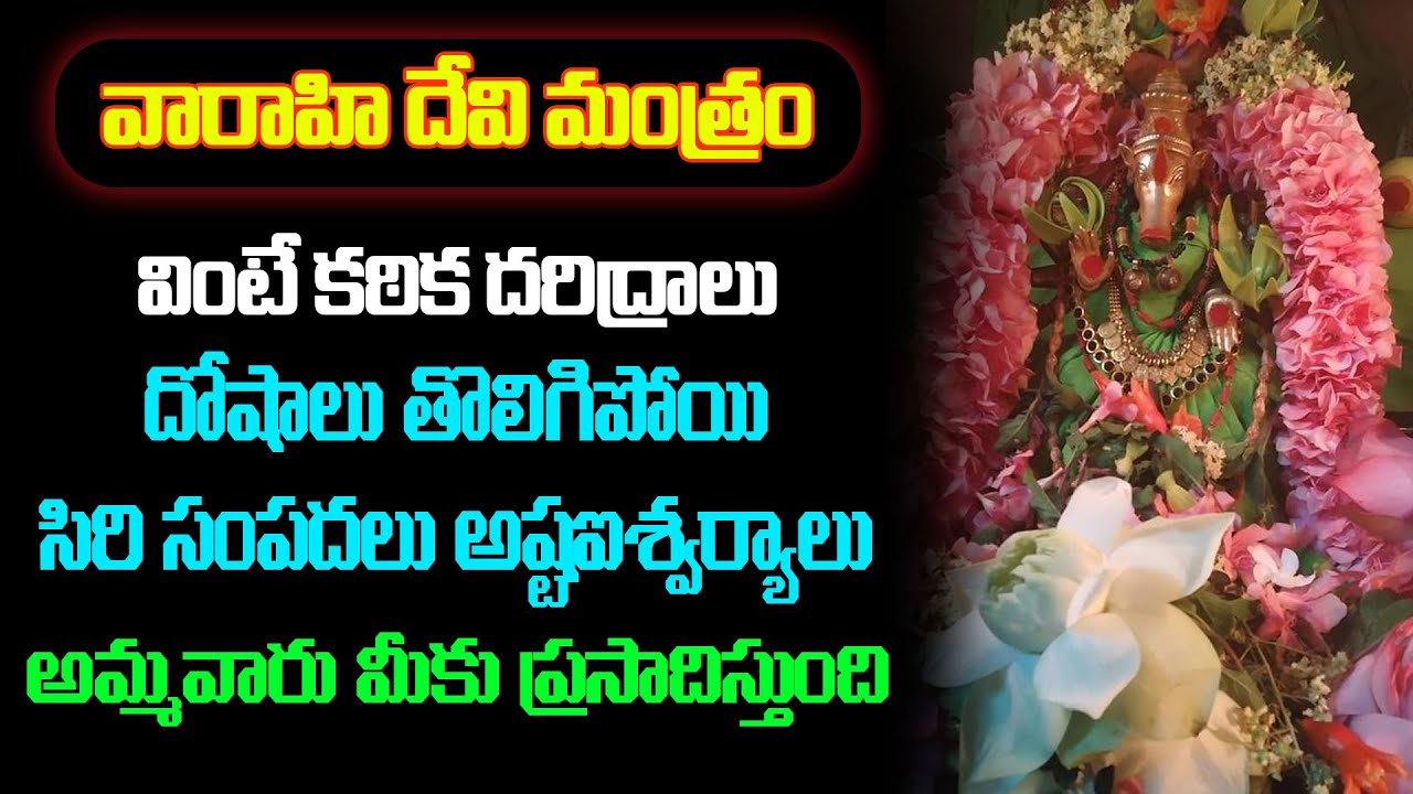 వారాహిదేవి మంత్రం వింటే కఠిక దరిద్రాలు దోషాలు తొలిగిపోయి అష్టఐశ్వర్యాలు అమ్మవారు మీకు ప్రసాదిస్తుంది