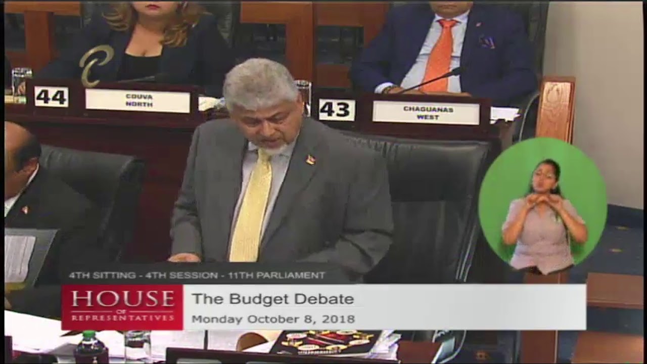 Clip 4 of 11    Dr  Bhoe Tewarie responds to Budget 2019 in Parliament on Oct 8 2018