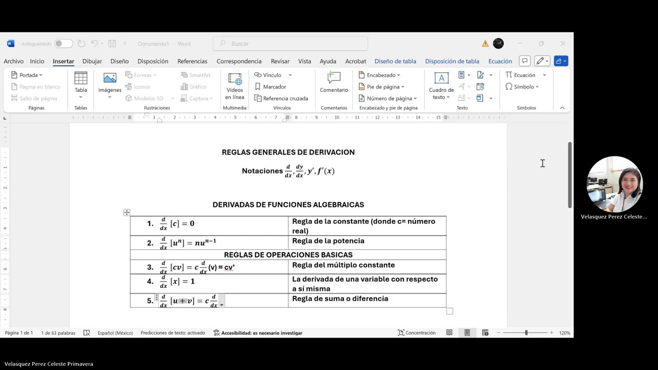 Reglas sobre derivadas