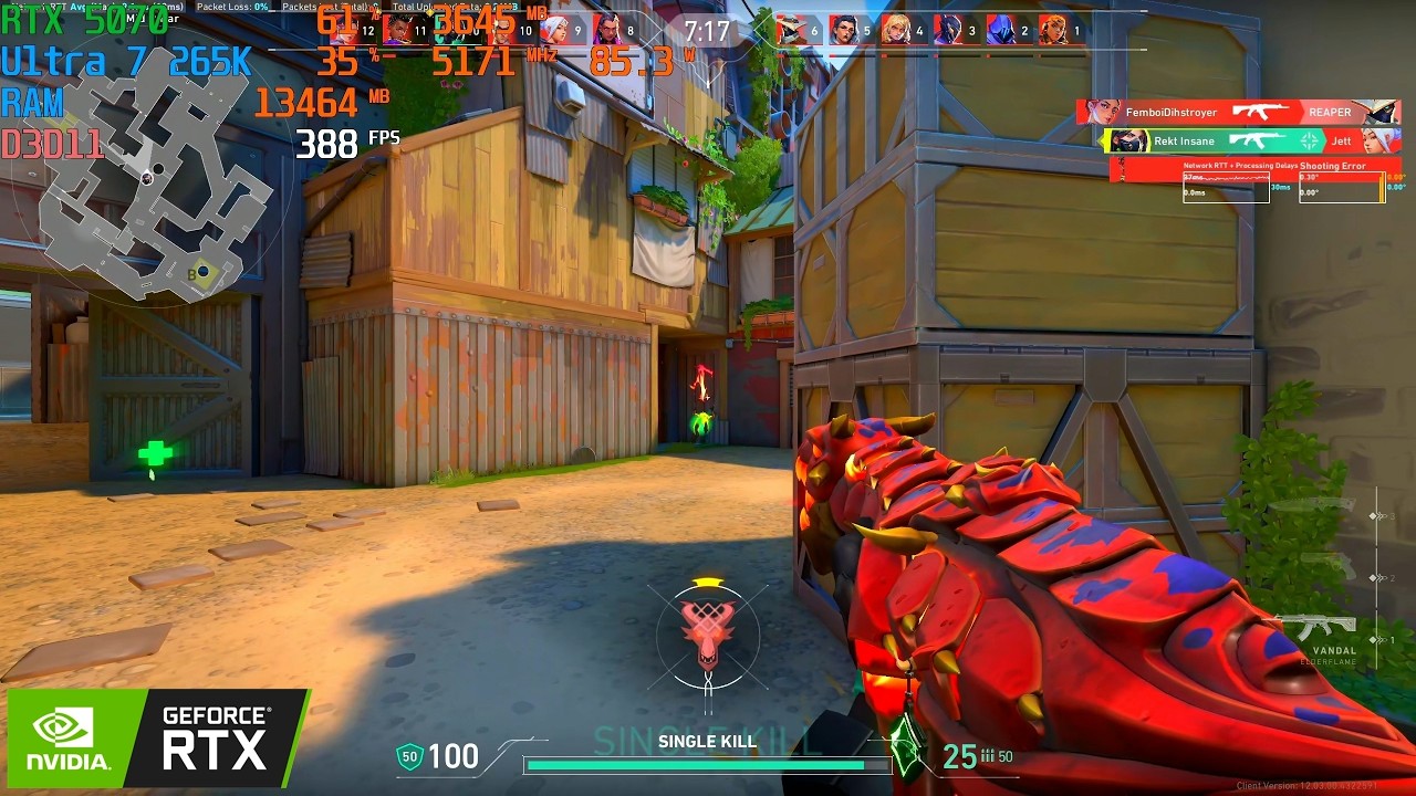 VALORANT : CORE ULTRA 7 265K + RTX 5070 OC 12GB (1440p Max Settings)