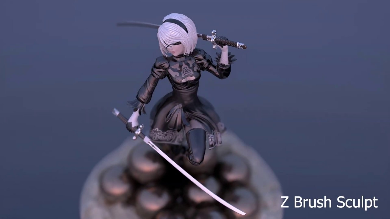 2B Nier Automata Fan Art Workflow