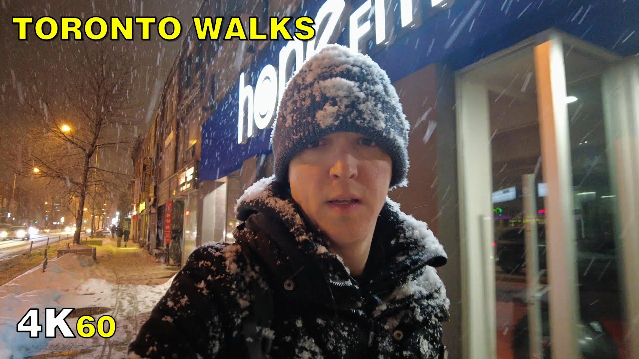 Toronto Winter Snowfall on Bloor & Yorkville Walk on February 19, 2021