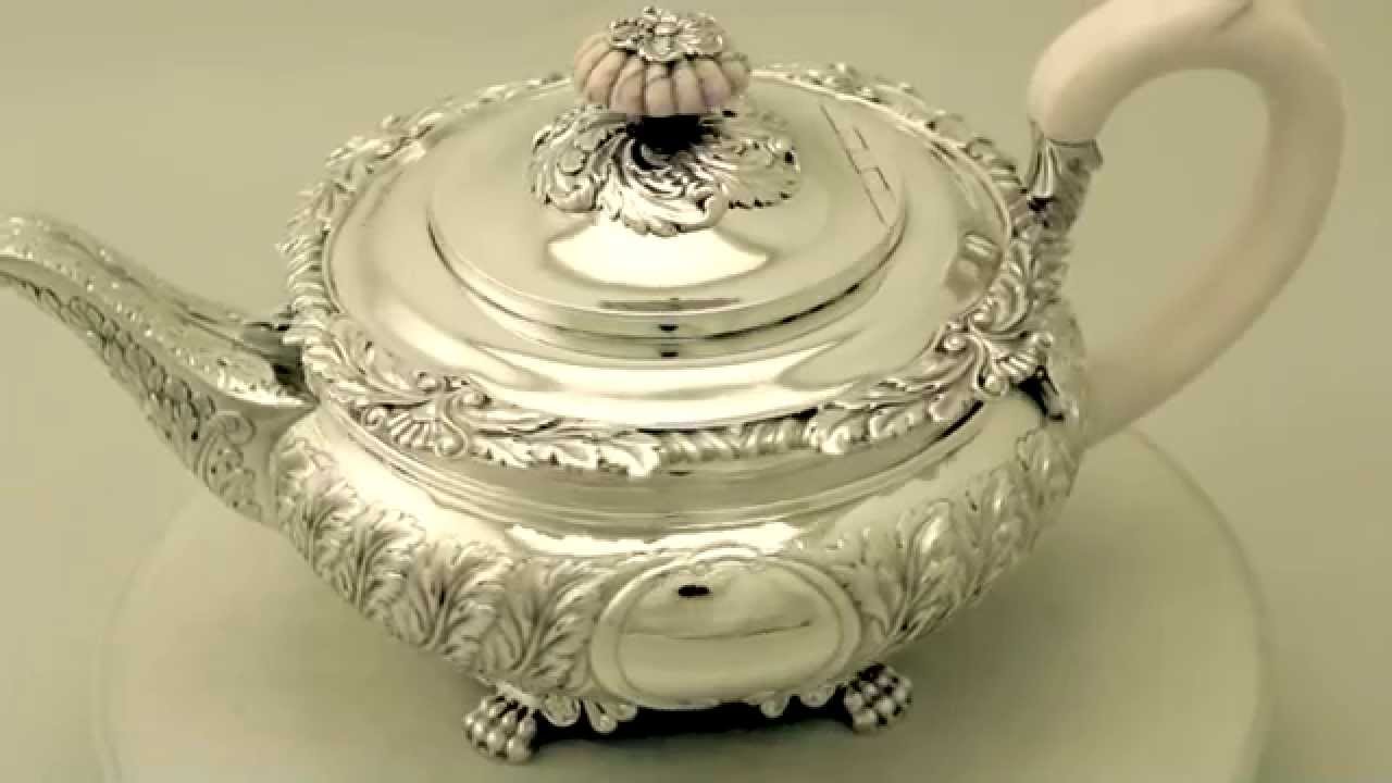 Sterling Silver Teapot by Paul Storr - Antique George IV - AC Silver (A1071)