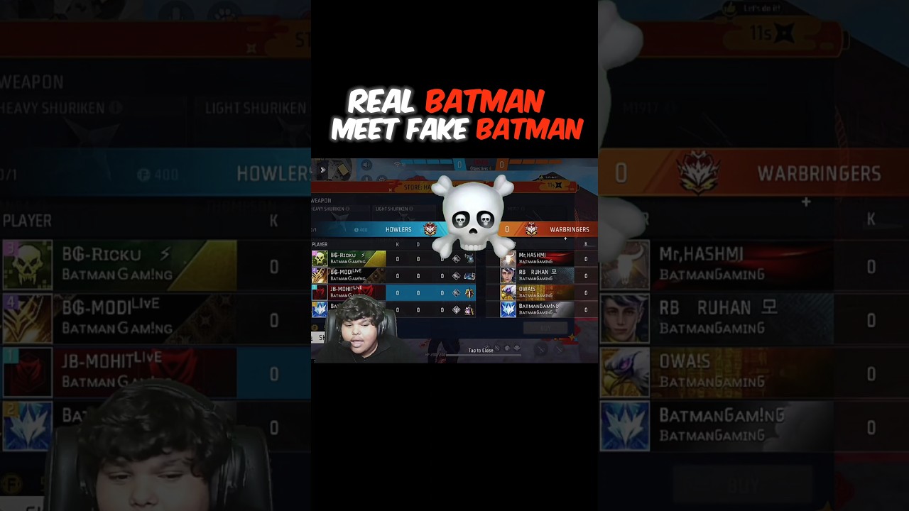 When Real Batman 👿 Meet Fake Batman 🥶 #freefirevideos #shorts