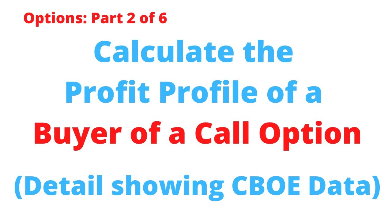 How to Calculate and Draw the Profit Profile of a Buyer of a Call Option (Part 2 of 6)