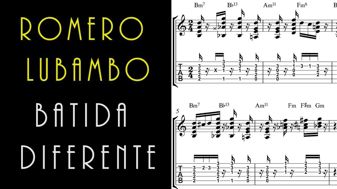 Romero Lubambo - Batida Diferente Solo Guitar Transcription