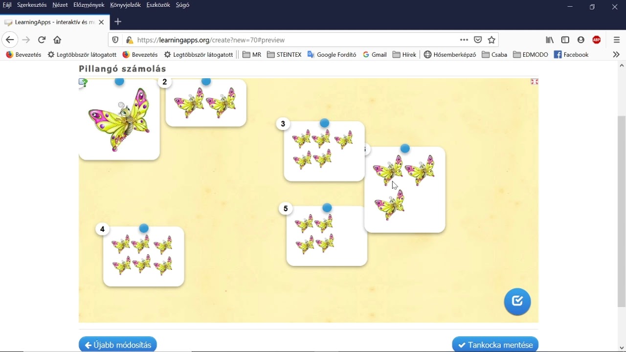 Learningapps : tankocka készítése - sorbarendezés, memória