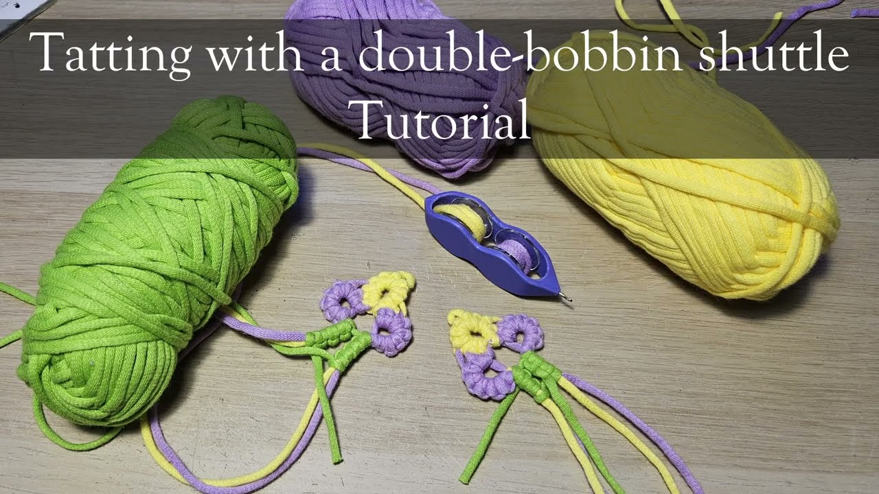Tatting Tutorial │ How to use a Duet/Double Bobbin Shuttle │ Three colours using one shuttle
