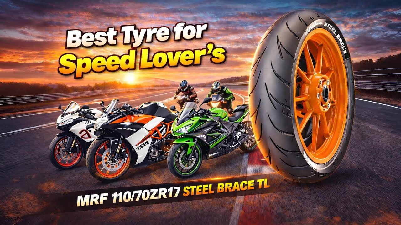 MRF Steel Brace Review 110/70ZR17 I Best Tyre for Speed Lovers 🔥 I Bahubali Tyres