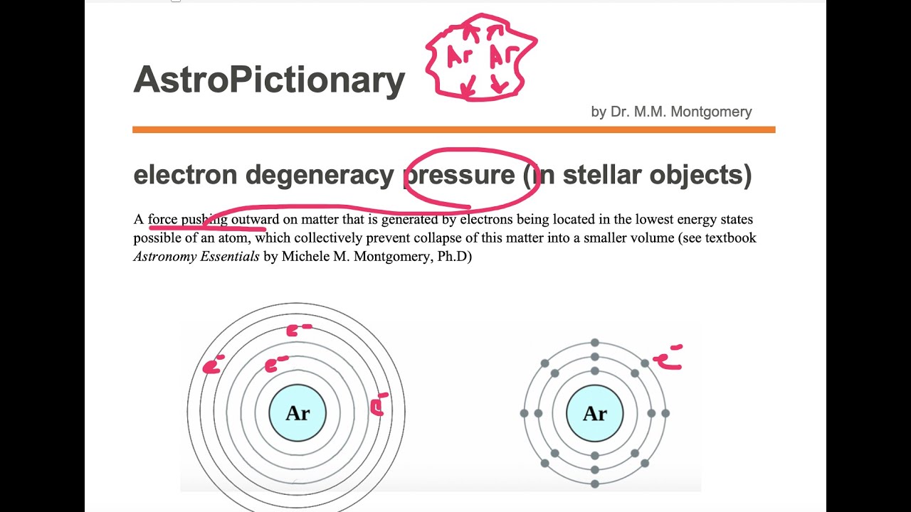 electron degeneracy pressure (in a stellar object)