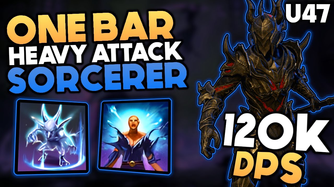 120k DPS One Bar Sorcerer Subclass Heavy Attack Build - Best Magicka Sorcerer Build ESO Update 47