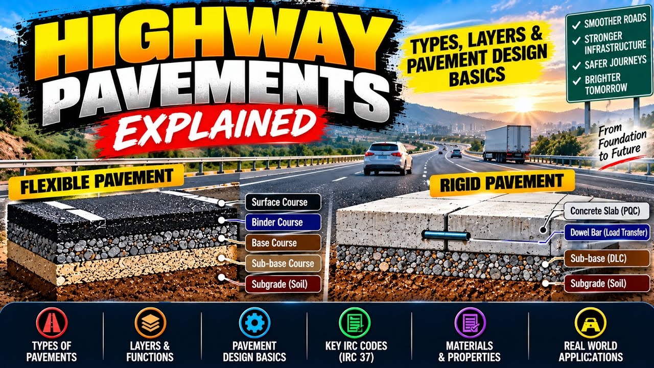 Highway Pavements Explained | Types, Layers & Pavement Design Basics.