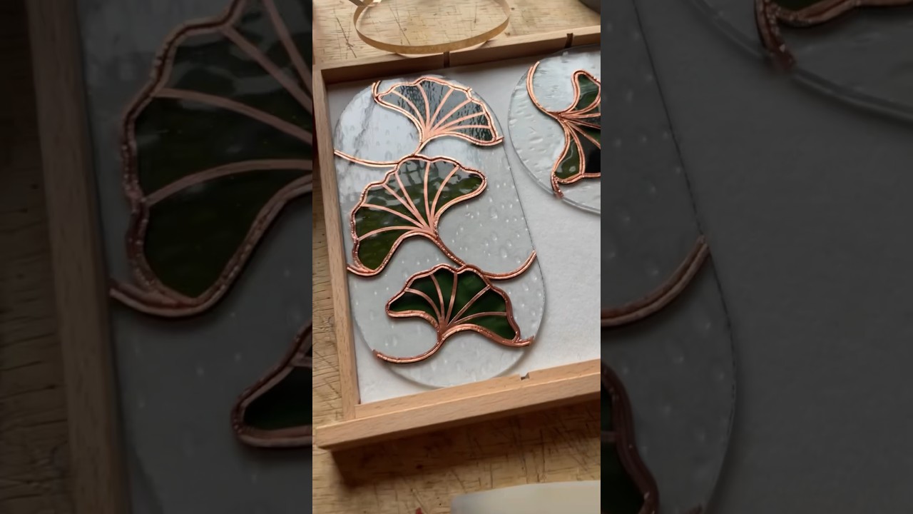 A litte bit of my process doing copper foil overlay with my Cricut ✨ #stainedglass