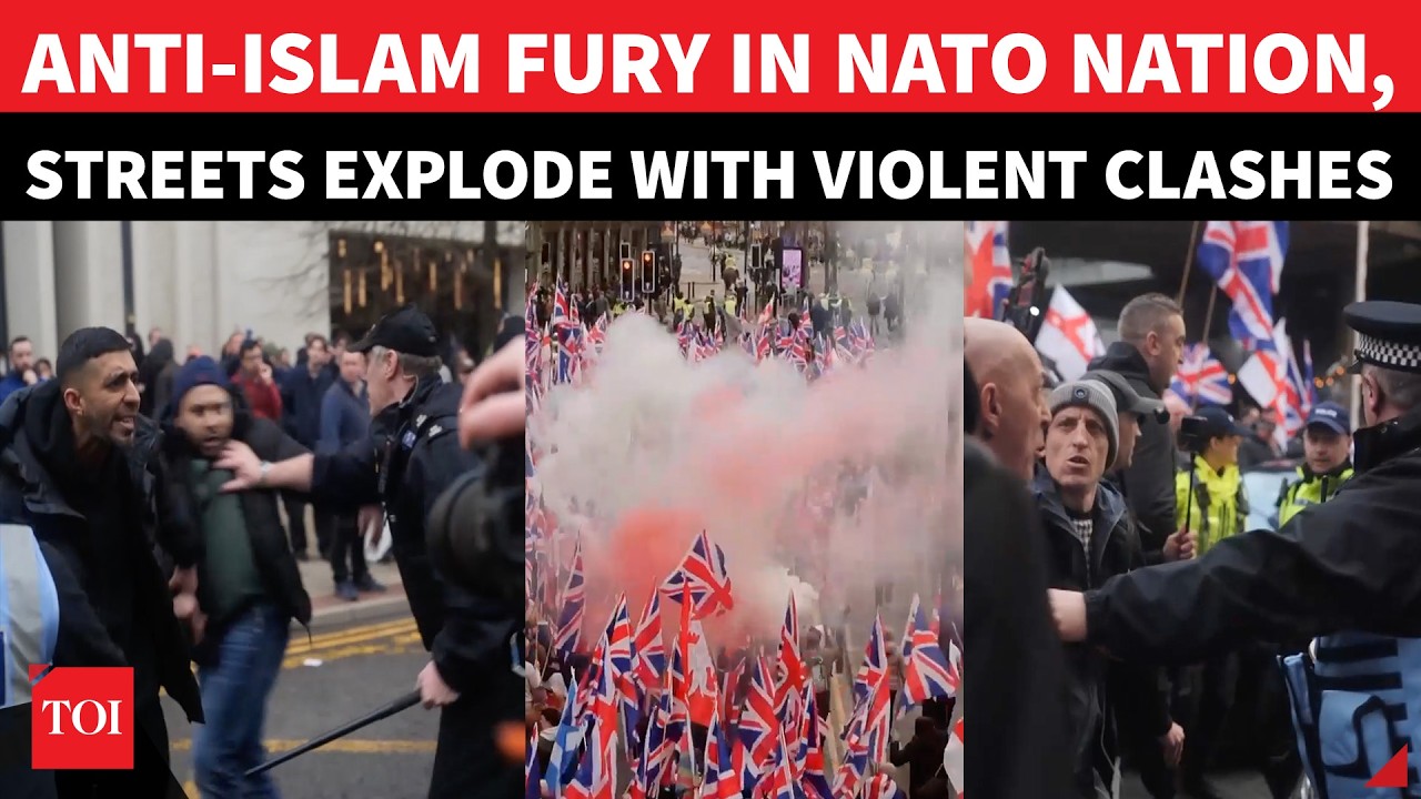 'MUSLIMS DRAINING UK': Anti-Islam Protest Erupts Into Violent Fistfights Across Manchester | ON CAM