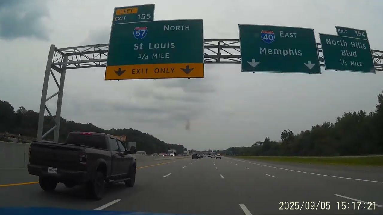 Литл-Рок, Арканзас — I-30 E от 4-й улицы до I-40 E в Северном Литл-Роке — видео с видеорегистратора
