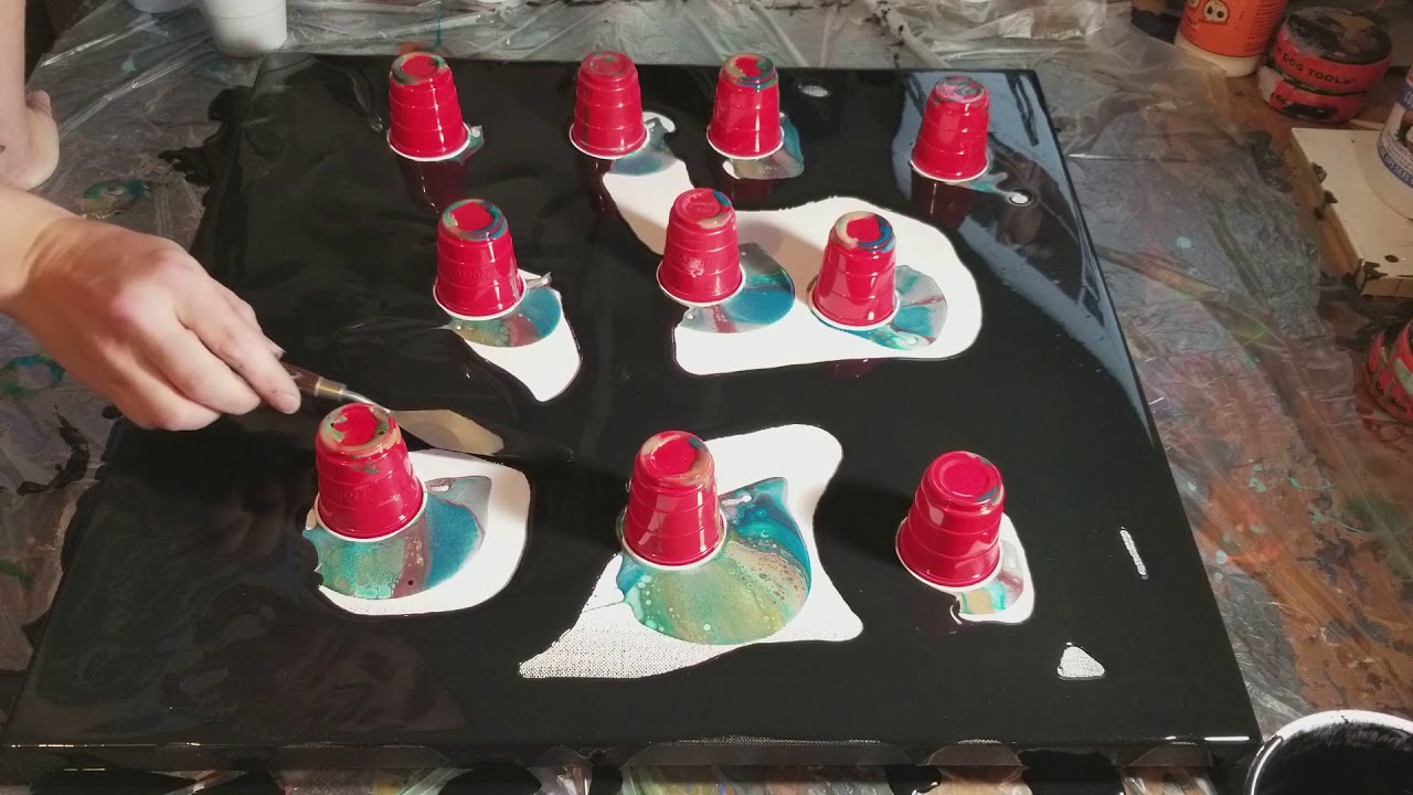 Acrylic 10 mini cup flip on negative space