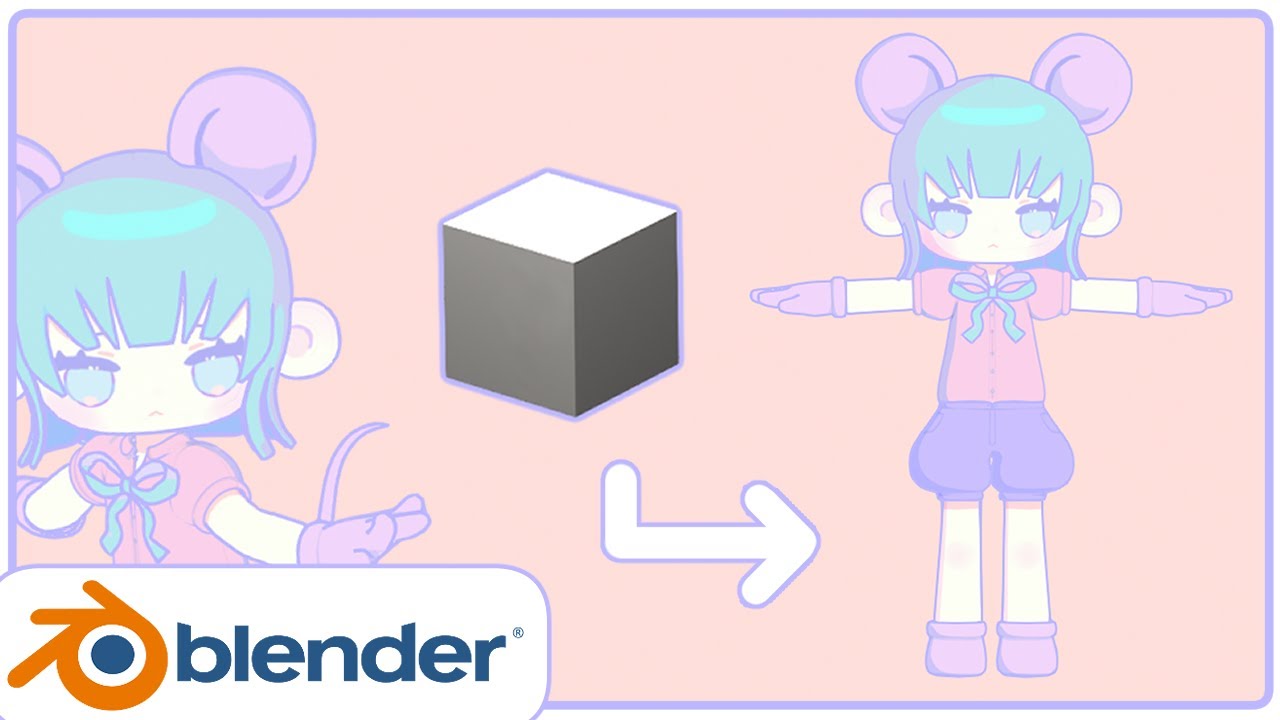 블렌더 캐릭터 모델링 타임랩스 / Blender 3D - 2D Character Making Timelapse