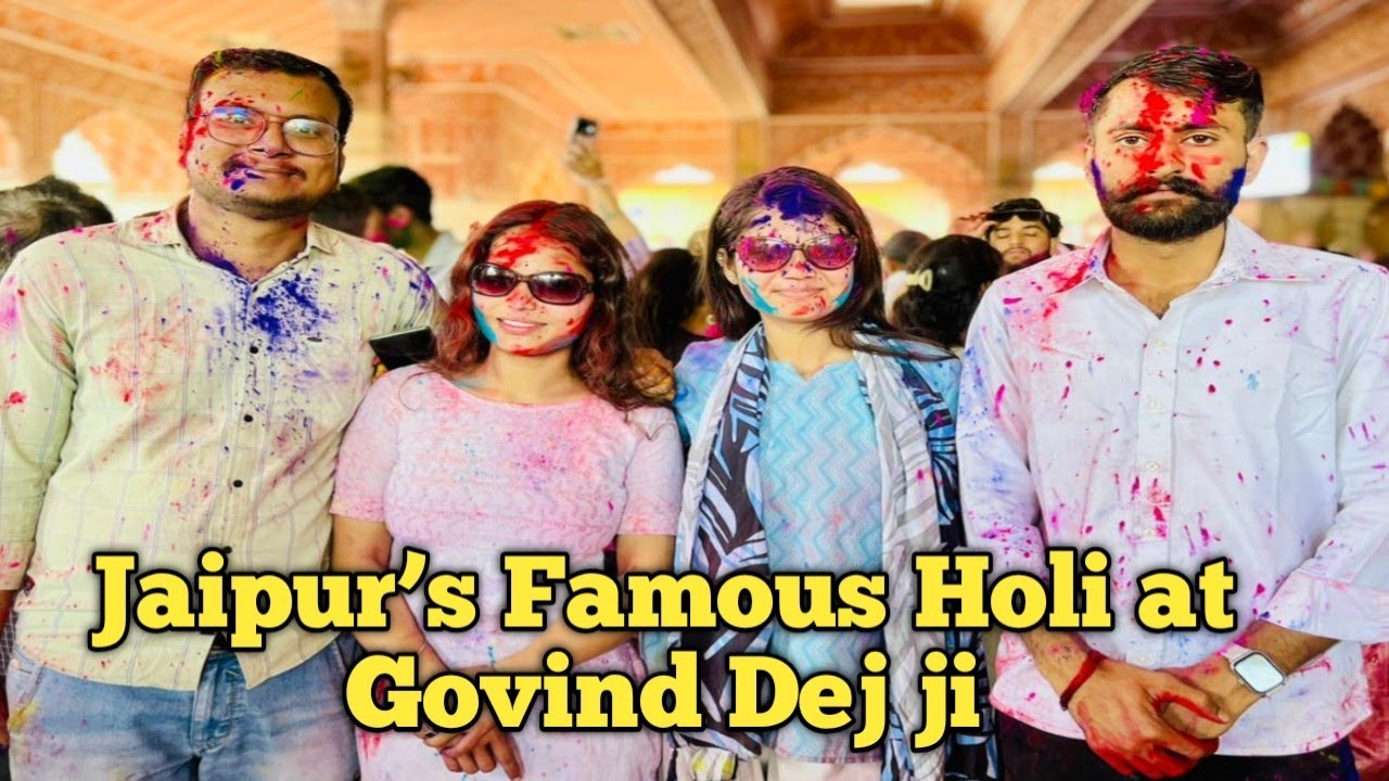 Jaipur’s Famous Holi at Govind Dev Ji With Friends  ✨
