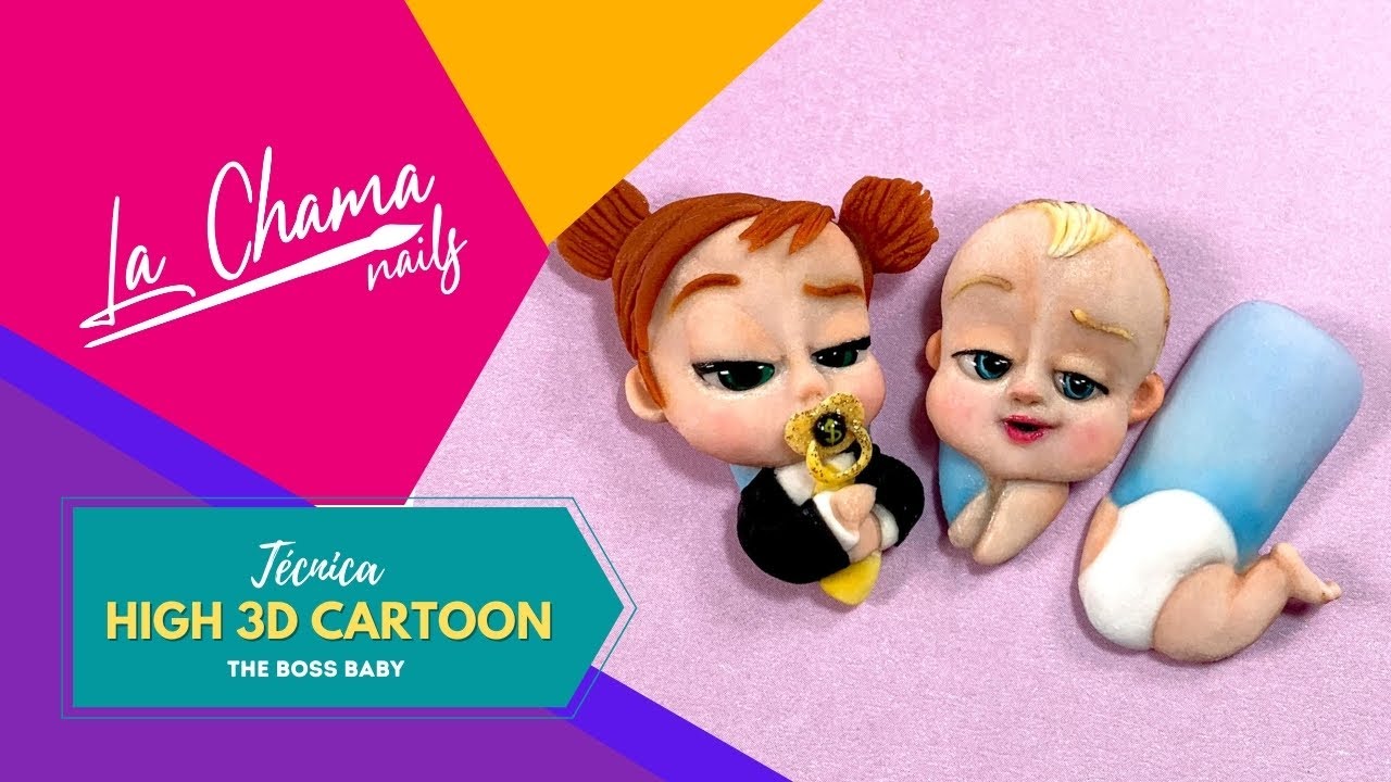 Cómo realizar caricaturas en tercera dimensión en uña #3D Cartoon│The Boss Baby │ By La Chama Nails