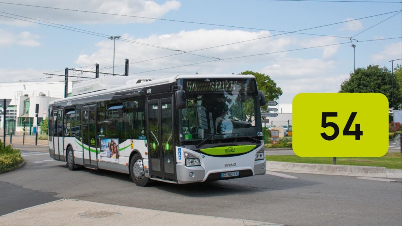 Iveco Urbanway 12 GNV N°036 - Ligne 54 - Réseau Naolib - Nantes