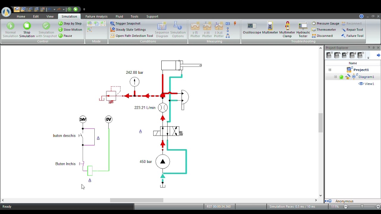 Automation Studio P7 - Hidraulica simpla