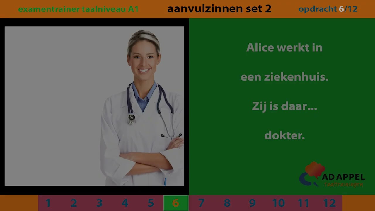 Inburgering A1 - examentrainer - Spreken - AANVULZINNEN Set 2