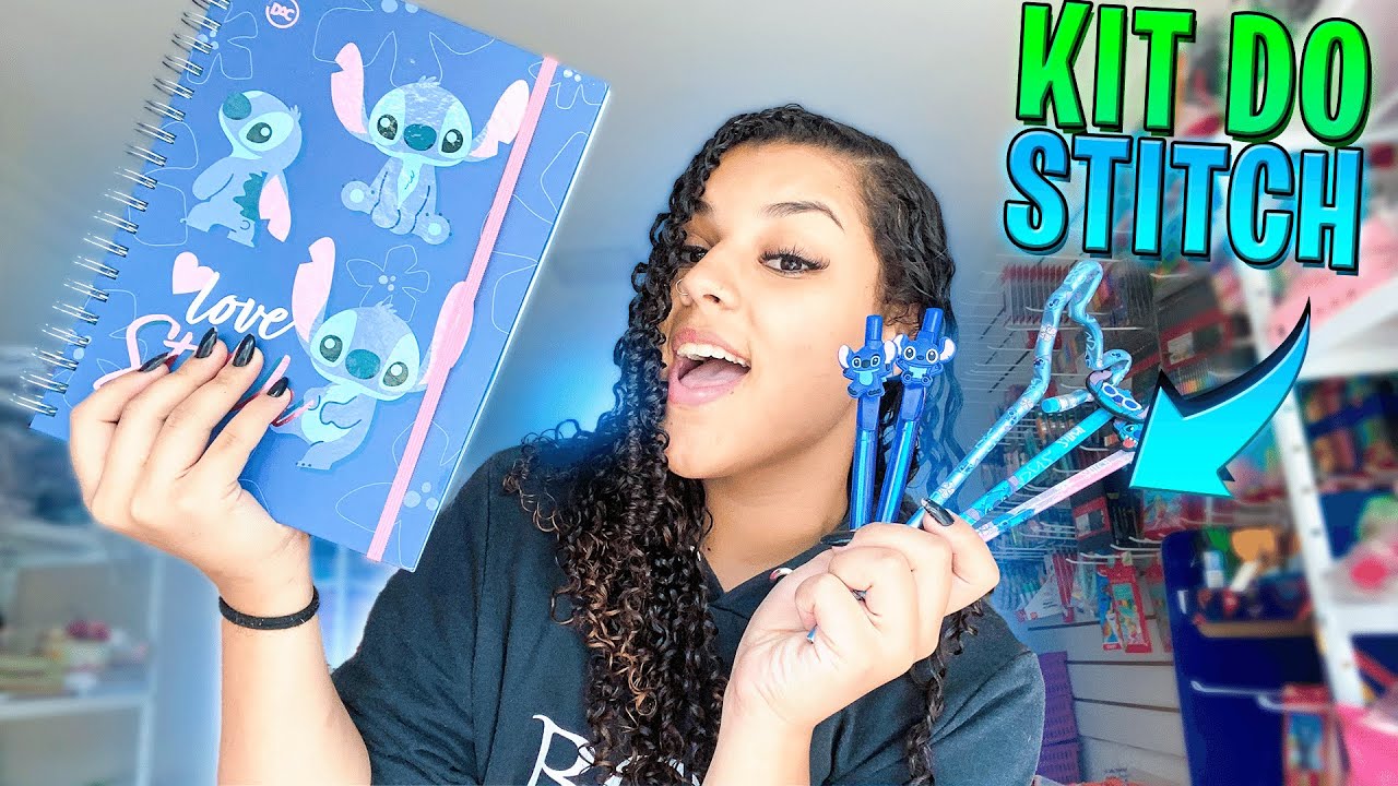 MONTEI O MEU KIT TODO DO STITCH NA PAPELARIA LUIVINS ❤️ MATERIAL ESCOLAR 2023 📒