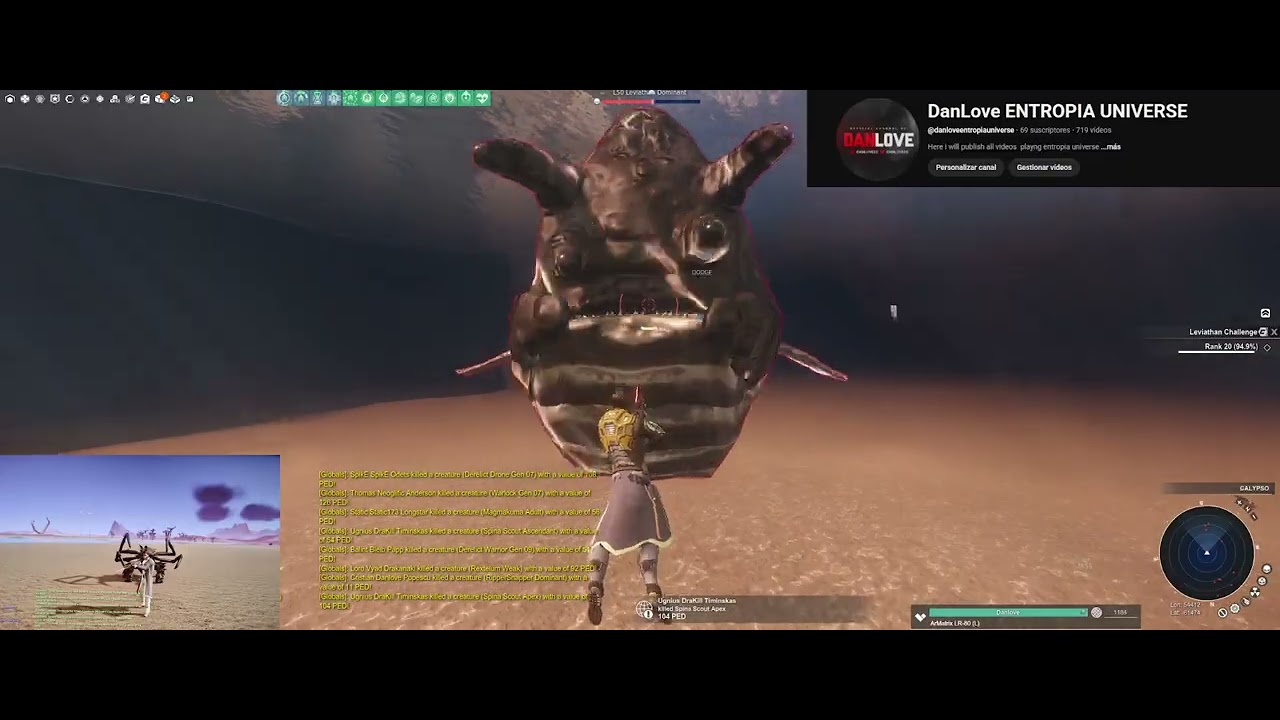 Entropia Universe  Leviathan 3 Globals  Finish Rank 20 Levi