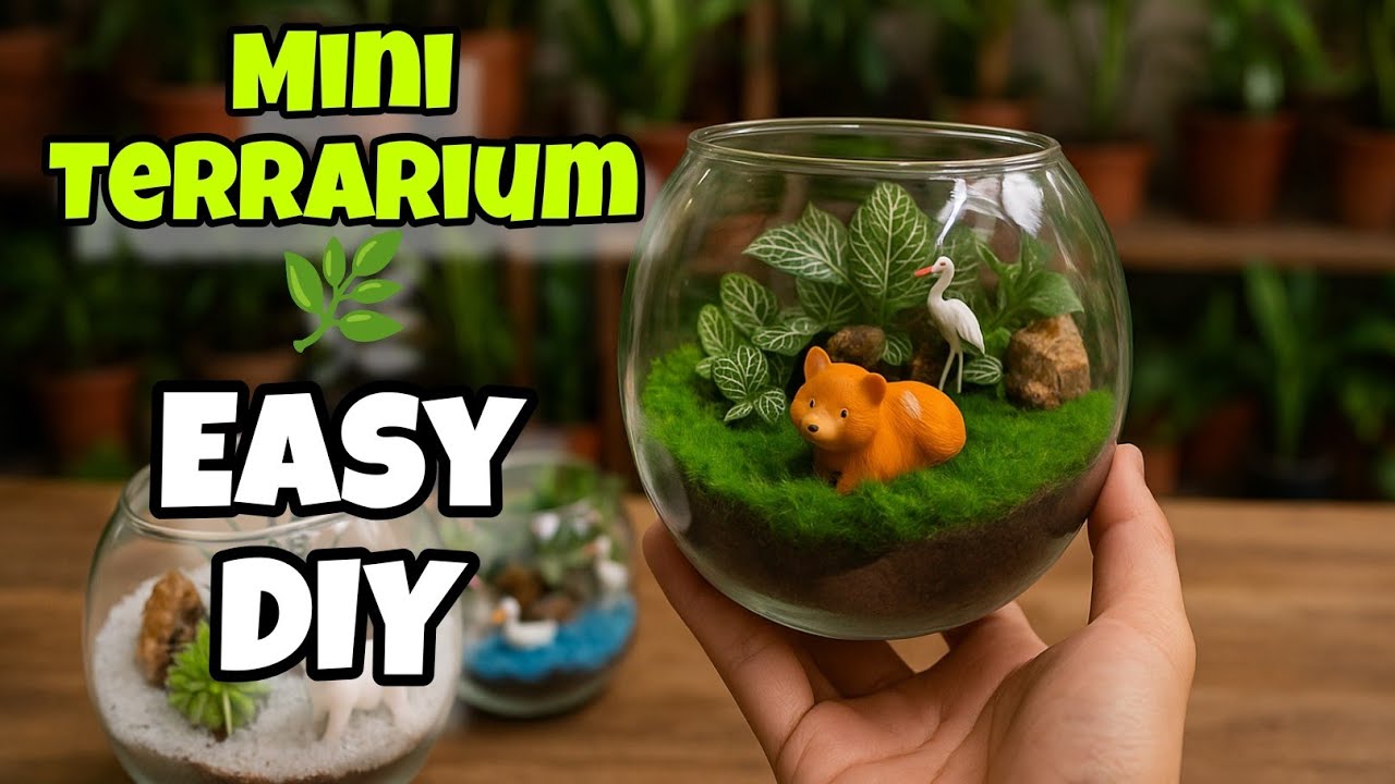 How to Make a Mini Terrarium in One Hand 🌱 | DIY Plant Decor Ideas for Small Spaces