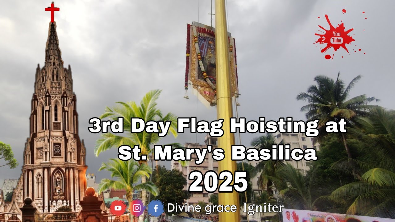 3rd Day Flag Hoisting at St. Mary's Basilica, Shivajinagar, Bangalore 