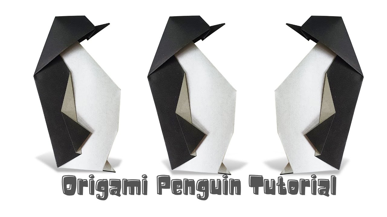 Easy Origami Penguin Tutorial for kids & beginners paper craft for kids Origami Animals