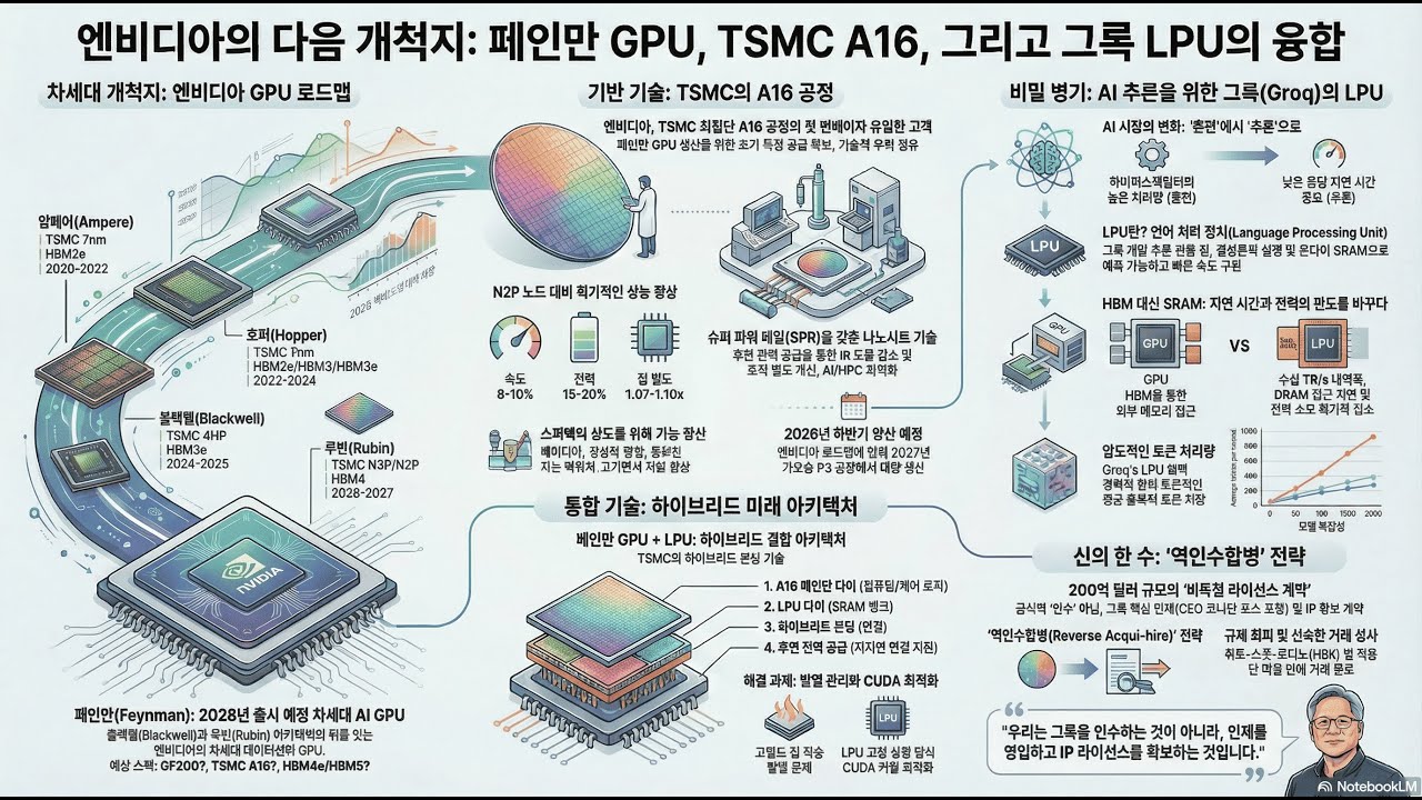 엔비디아 차세대 GPU 파인만의 전략, TSMC A16 공정과 Groq LPU의 통합(26.01.03)