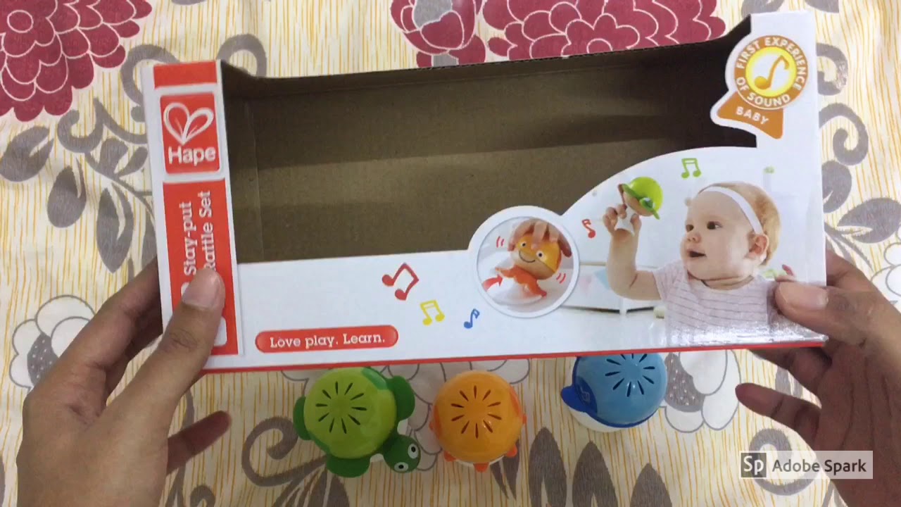 Hape Stay-Put Rattle Set review | Aleenopedia