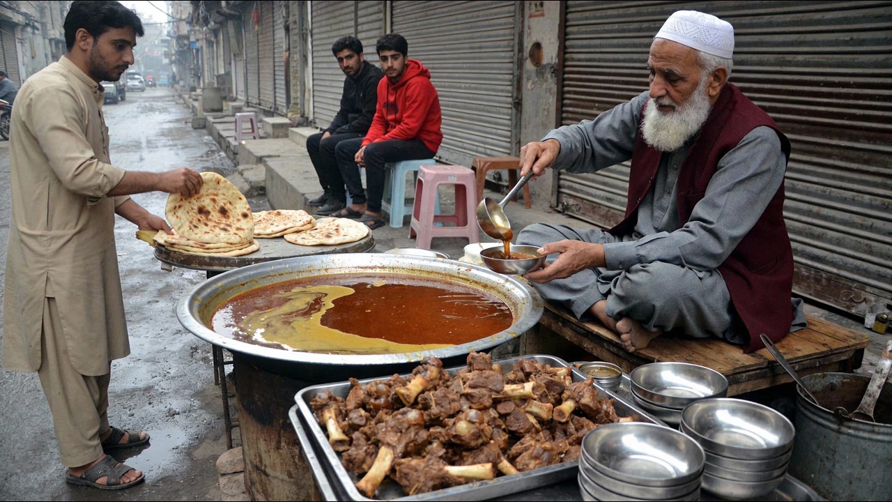 100/-Rs Legendary 40-Year-Old Breakfast! BEST CHOLE GRAVY | PAKISTANI STREET FOOD