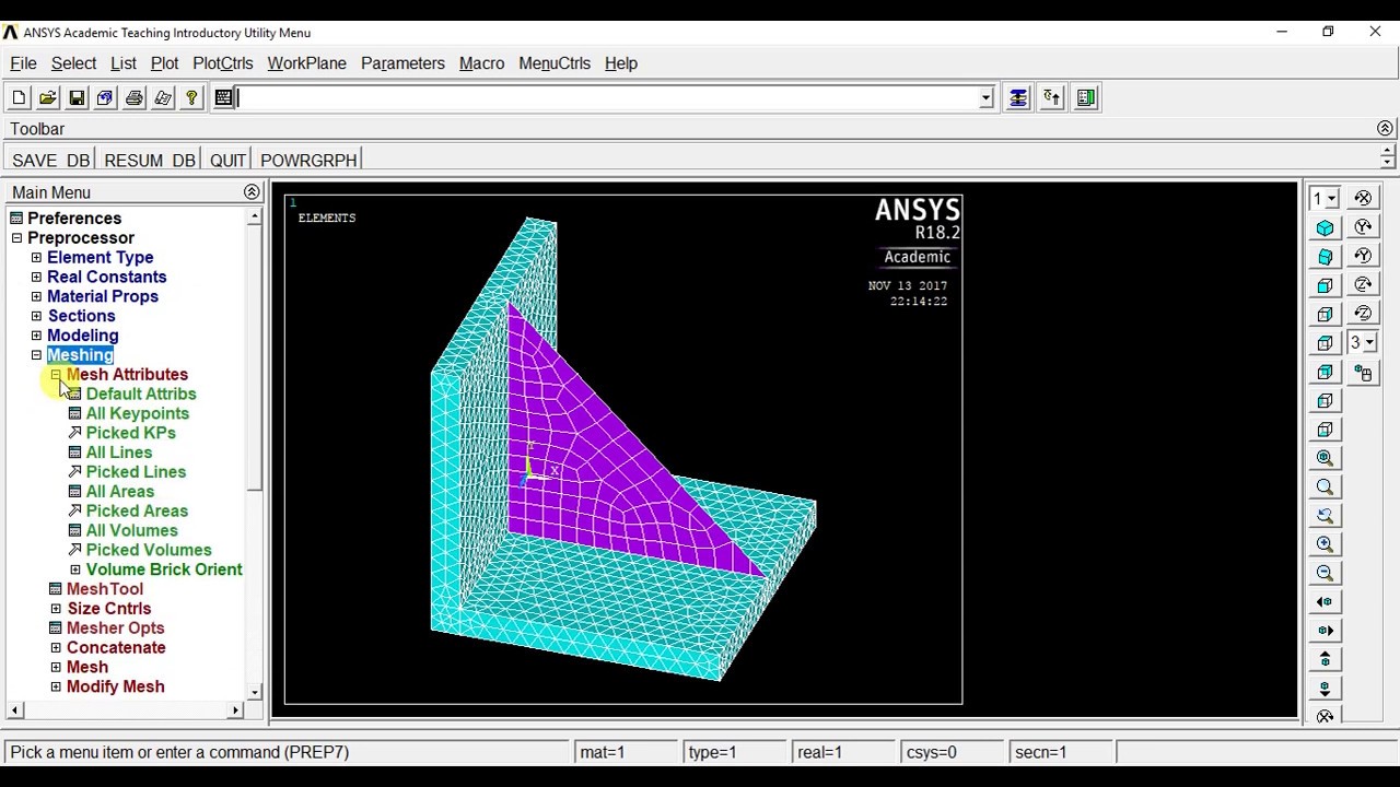 Static Structure analysis of L shaped beam using Ansys Mechanical APDL