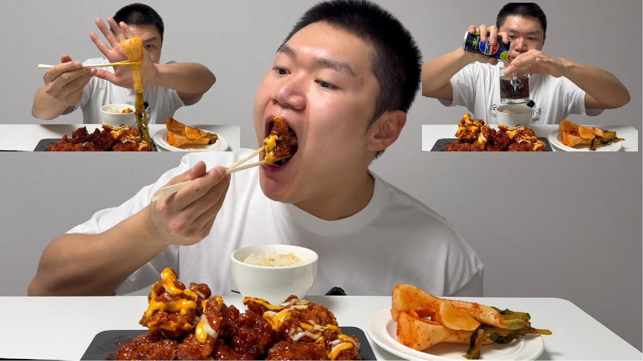 유행 지나고 먹는 맘스터치 핫치즈빅싸이순살 치킨 #먹방 #mukbang  #food #eating
