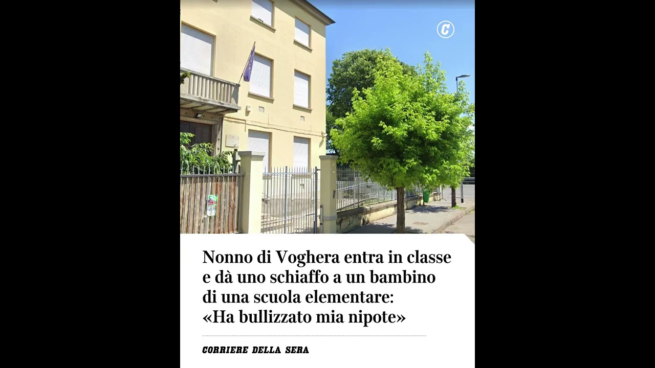 Nonno di Voghera entra in classe e dà uno schiaffo a un bambino: «Ha bullizzato mia nipote» #shorts