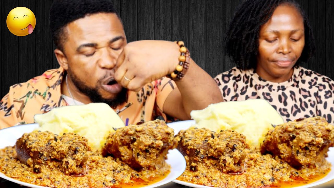 Уморительный челлендж: фуфу с вилкой и ножом | фуфу и суп эгуси | африканская кухня мукбанг