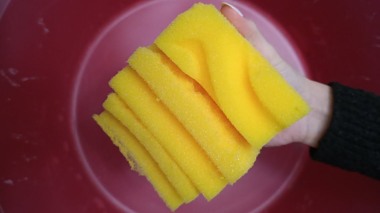 Kitchen Sponges Soft Side Dry Ripping | Sponge ASMR 