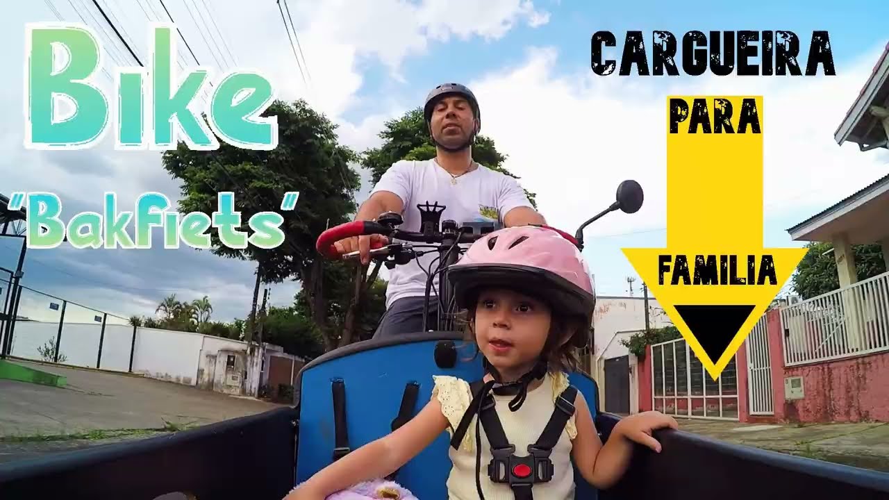 Bicicleta cargueira para família com crianças