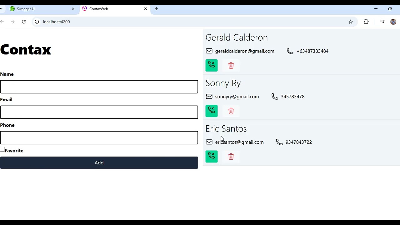 Full-Stack Contact App in ASP.NET Core Web API and Angular
